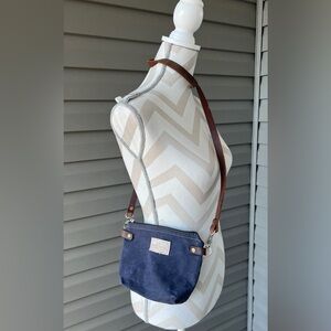 Burn Bag Mini Crossbody Bag - Navy With Leather Strap